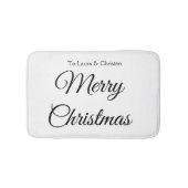 メリークリスマス追加の名前文字カスタム家族の贈り物 バスマット (正面)