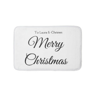 メリークリスマス追加の名前文字カスタム家族の贈り物 バスマット