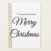 メリークリスマス追加の名前文字カスタム家族の贈り物 プランナー手帳 (正面)