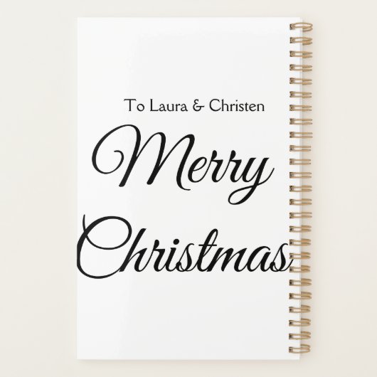メリークリスマス追加の名前文字カスタム家族の贈り物 プランナー手帳 (裏面)