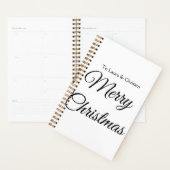 メリークリスマス追加の名前文字カスタム家族の贈り物 プランナー手帳 (ディスプレー)