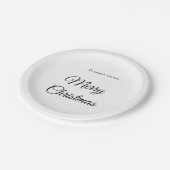 メリークリスマス追加の名前文字カスタム家族の贈り物 ペーパープレート (アングル)