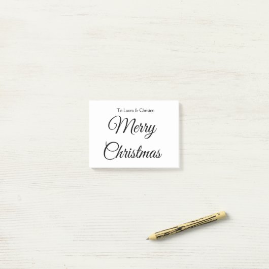 メリークリスマス追加の名前文字カスタム家族の贈り物 ポストイット (デスク上)