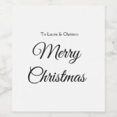 メリークリスマス追加の名前文字カスタム家族の贈り物 ワインラベル (シングルラベル)