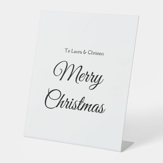 メリークリスマス追加の名前文字カスタム家族の贈り物 台座サイン (正面)