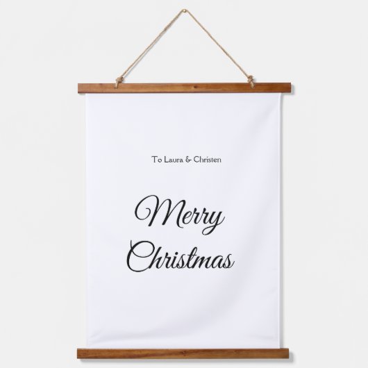 メリークリスマス追加の名前文字カスタム家族の贈り物 吊り下げ型タペストリー (正面)