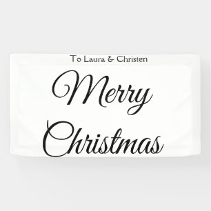 メリークリスマス追加の名前文字カスタム家族の贈り物 横断幕