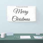 メリークリスマス追加の名前文字カスタム家族の贈り物 横断幕 (トレードショー)