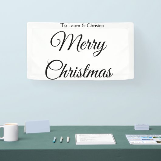 メリークリスマス追加の名前文字カスタム家族の贈り物 横断幕 (トレードショー)
