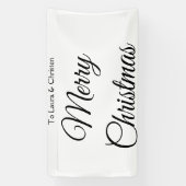 メリークリスマス追加の名前文字カスタム家族の贈り物 横断幕 (縦)