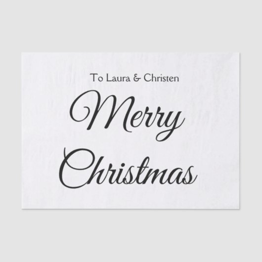 メリークリスマス追加の名前文字カスタム家族の贈り物 薄葉紙 (正面)