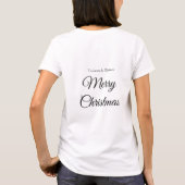 メリークリスマス追加の名前文字カスタム家族の贈り物 Tシャツ (裏面)