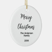 メリークリスマス追加ファミリー名年文字カスタムe セラミックオーナメント (右)