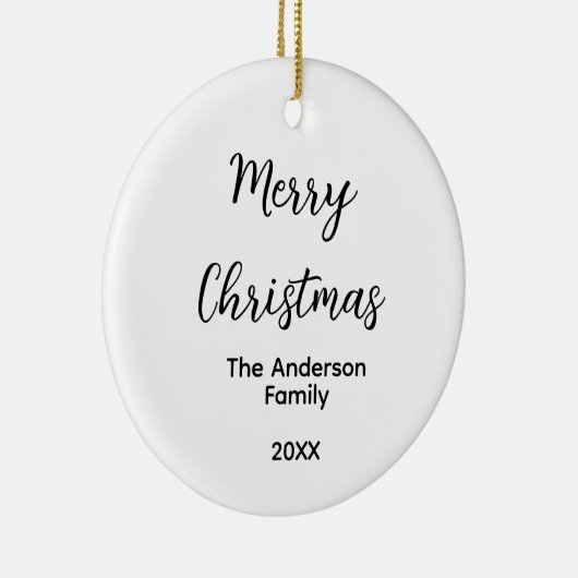 メリークリスマス追加ファミリー名年文字カスタムe セラミックオーナメント (右)