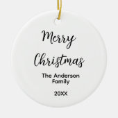メリークリスマス追加ファミリー名年文字カスタムe セラミックオーナメント (正面)