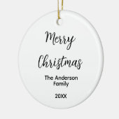 メリークリスマス追加ファミリー名年文字カスタムe セラミックオーナメント (左)
