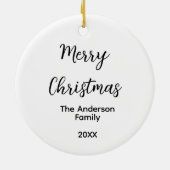 メリークリスマス追加ファミリー名年文字カスタムe セラミックオーナメント (裏面)