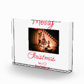 メリークリスマス追加ファミリー名photo red シンプルchristmas m フォトブロック (右)