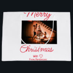 メリークリスマス追加ファミリー名photo red シンプルchristmas m ラージペーパーバッグ<br><div class="desc">デザイン</div>