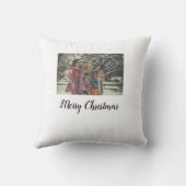 メリークリスマス追加フォト文字ホリデーカスタム クッション (裏面)