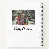 メリークリスマス追加フォト文字ホリデーカスタム ノートブック (裏面)