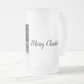 メリークリスマス追加フォト文字ホリデーカスタム フロストグラスビールジョッキ (正面右)