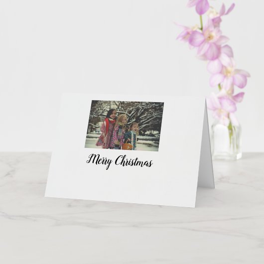 メリークリスマス追加フォト文字ホリデーカスタム 箔シーズンカード (蘭)
