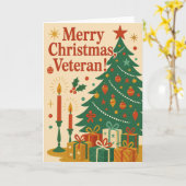 メリークリスマス退役軍人 カード (黄色い花)