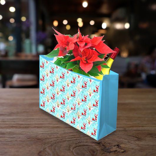 メリークリスマス遊サンタのテニス ラージペーパーバッグ