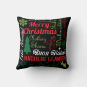 メリークリスマス違う言語 クッション (裏面)