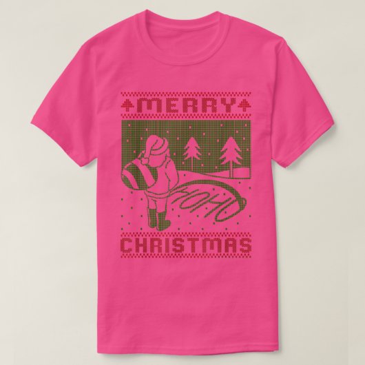 メリークリスマス醜いクリスマスサンタpeeing Ho Tシャツ (デザイン正面)