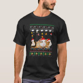 メリークリスマス醜いクリスマスズギニアピグサンタハットチャール Tシャツ (正面)