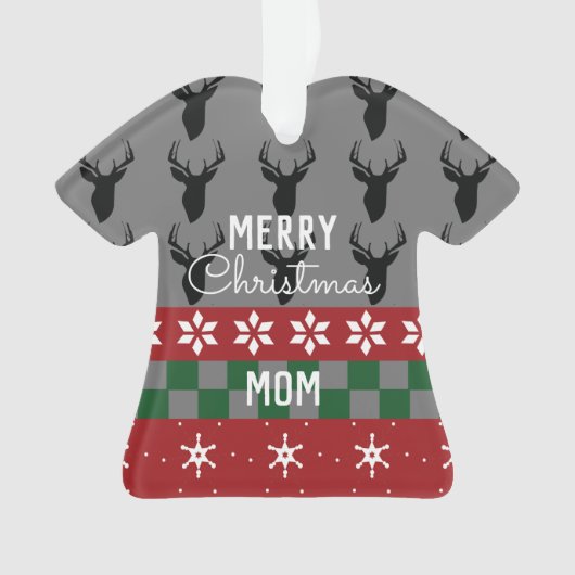 メリークリスマス醜いセーター名オーナメント オーナメント (正面)