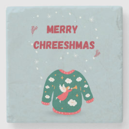 メリークリスマス醜いセーター天使 ストーンコースター