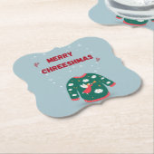 メリークリスマス醜いセーター天使 ペーパーコースター (アングル)