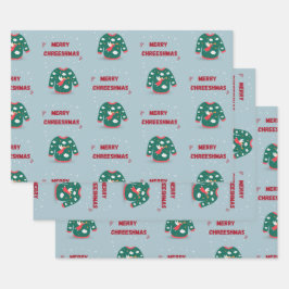 メリークリスマス醜いセーター天使 ラッピングペーパーシート