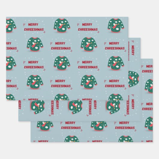 メリークリスマス醜いセーター天使 ラッピングペーパーシート (セット)