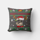 メリークリスマス醜い犬シュナウツァーサンタハット クッション (正面)
