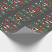 メリークリスマス醜い犬シュナウツァーサンタハット ラッピングペーパー (角)