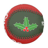 メリークリスマス野球プレゼントと名前をカスタムする 野球ボール (正面左)