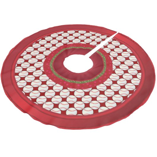 メリークリスマス野球好き ブラッシュドポリエステルツリースカート (アングル)