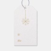 メリークリスマス金ゴールドと黒い様式化ツリー | ギフトタグ (裏面)