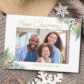 メリークリスマス金ゴールドの果実の写真クリスマス シーズンカード