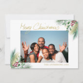 メリークリスマス金ゴールドの果実の写真クリスマス シーズンカード (正面)