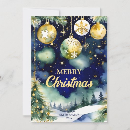 メリークリスマス金ゴールドはナイトウォーターの色を台無しにする シーズンカード (正面)