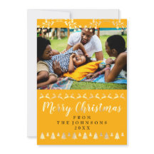 メリークリスマス金ゴールドイエローファミリー写真が幸せ