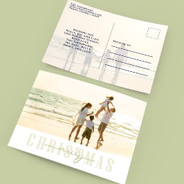 メリークリスマス金ゴールドエレガント書道2枚の写真 シーズンポストカード