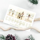 メリークリスマス金ゴールドエレガント書道4枚の写真 シーズンカード