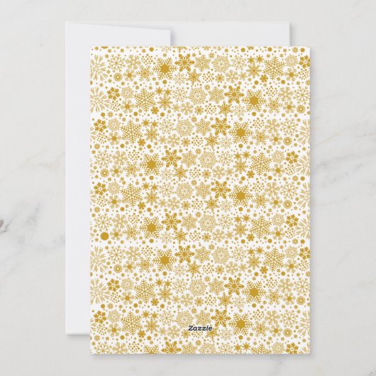 メリークリスマス金ゴールドカスタムファミリーフォトカード シーズンカード (裏面)