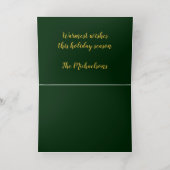 メリークリスマス金ゴールドキッズ写真 箔シーズンカード (内側レイダウン)